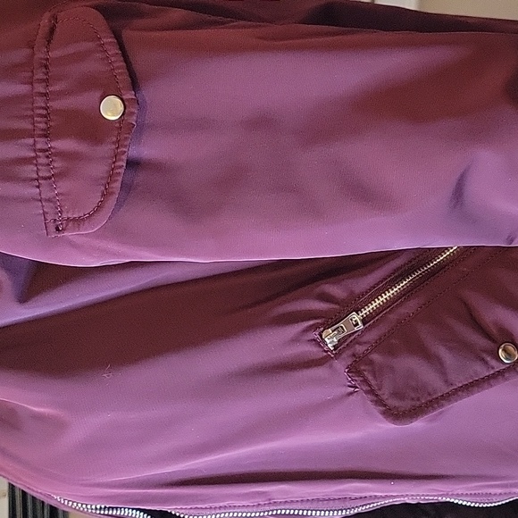 ZARA TRF Outerwear Sateen Bomber Jacket, S, Burgundy, VGUC - Picture 8 of 11